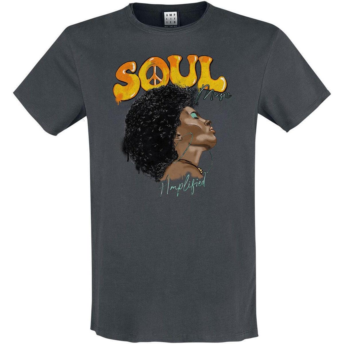 Amplified Versterkt heren soulmuziek T-shirt 3XL houtskool