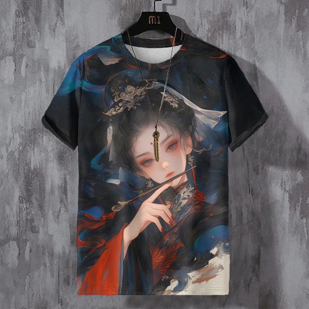 ETST 05 Japans T-shirt voor heren, mechanische karakters, grafische T-shirts, korte mouwen, bedrukte T-shirts, outdoor, oversized herenkleding, tops 6XL
