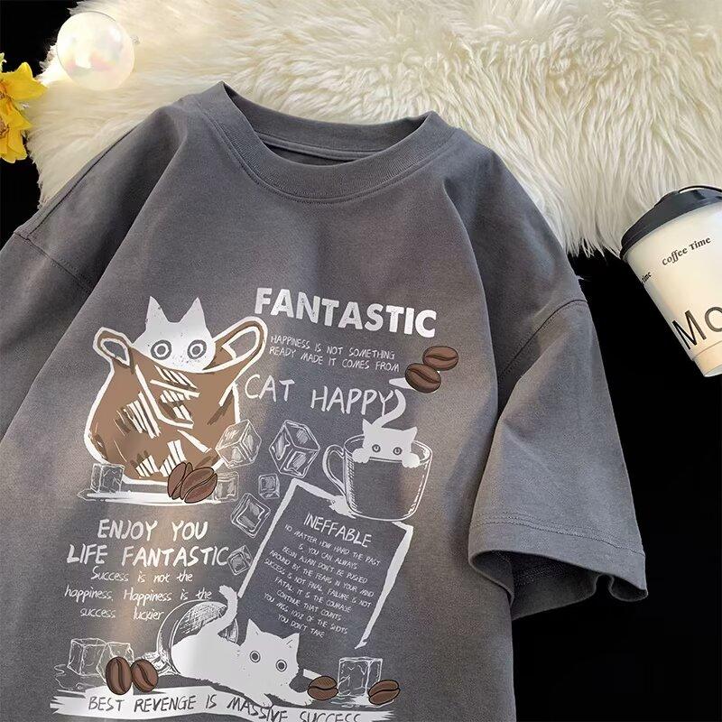 Custer 05 Clothing Mall New Short-Sleeved T-shirt Men's Summer Korean Style Trendy Simple Half Sleeve Top Hong Kong Style Loose Casual Fashion Brand T-shirt XL