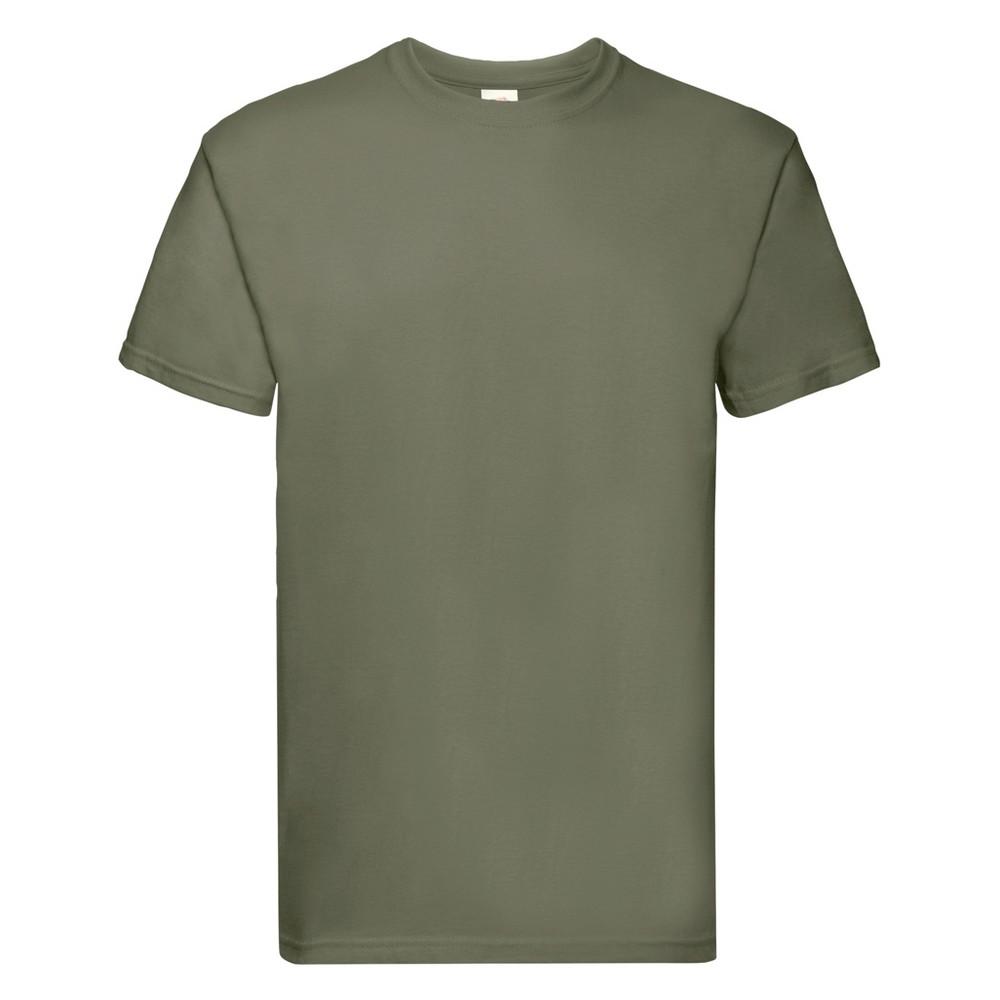 Fruit Of The Loom Super Premium T-shirt voor heren L olijf
