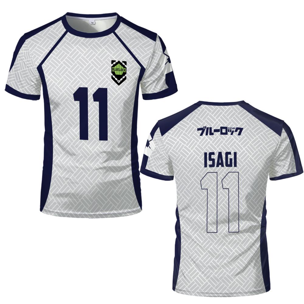 Bobby3 Zomer Heren Blauw Slot Anime Voetbal Jersey T-shirt Dames Ronde Hals Sport Tops Kinderen Casual Korte Mouw T-shirt M