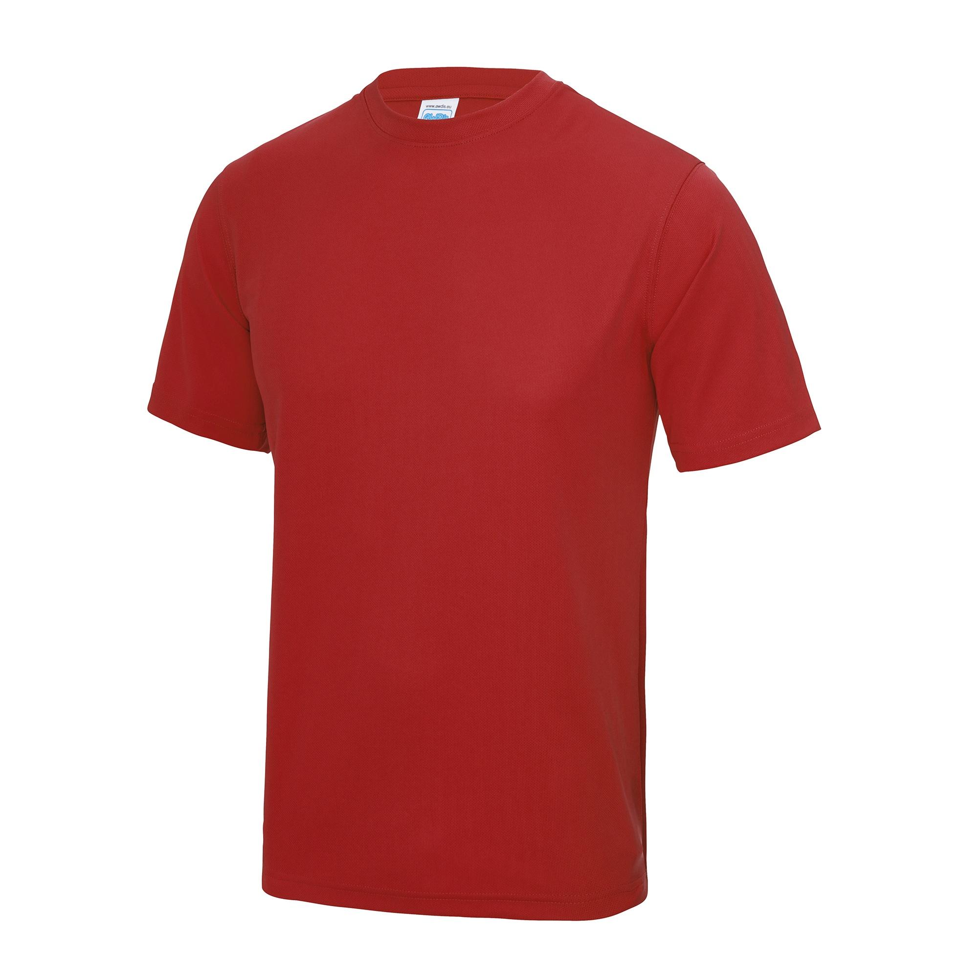 Awdis Just Cool Mens Performance Plain T-Shirt S brandweerauto rode kleur