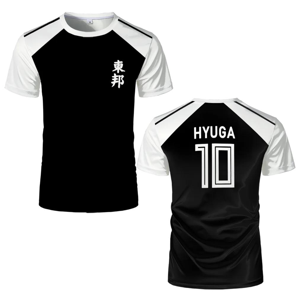 Bobby 2 Captain Tsubasa Anime T-shirt Hyuga Animatie Cosplay Korte mouwen 3D Geprint Voetbalshirt T-shirts Heren Designer Kleding M