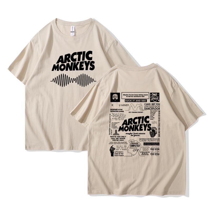 Continuously T-shirt Arctic Monkeys Geïnspireerd T-shirt - Albumlijst Doodle Print Vintage T-shirt Mannen Vrouwen Hip Hop Punk Korte Mouw T-shirts Streetwear M