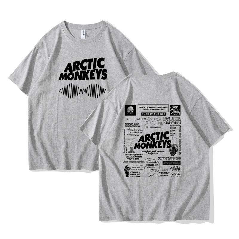 Continuously T-shirt Arctic Monkeys Geïnspireerd T-shirt - Albumlijst Doodle Print Vintage T-shirt Mannen Vrouwen Hip Hop Punk Korte Mouw T-shirts Streetwear 3XL