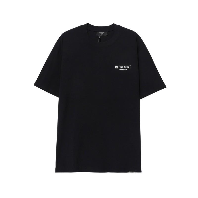 StrideBox REPRESENT Basic Logo Letter Korte Mouw 2022 Zomer Losvallend T-Shirt voor Koppels Small