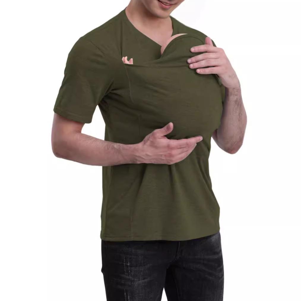 Wangpai0515 Hoogwaardig multifunctionele Kangaroo Daddy-kledingshirt voor heren, rustgevend 5XL legergroene kleur