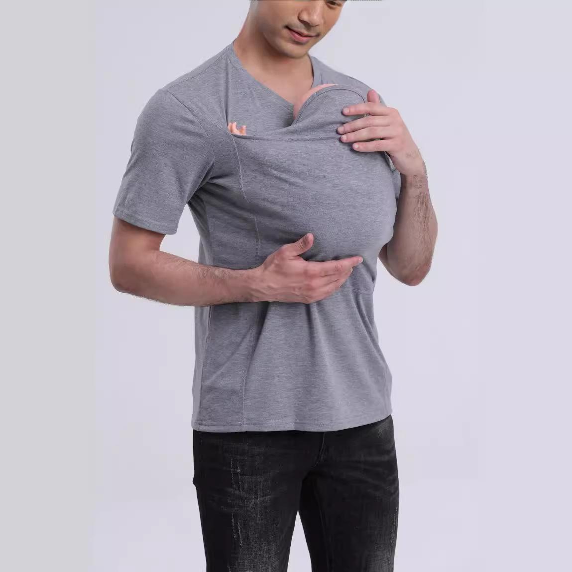 Wangpai0515 Hoogwaardig multifunctionele Kangaroo Daddy-kledingshirt voor heren, rustgevend XXXL grijs