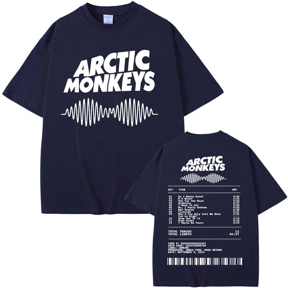 High End Unisex T-shirt Arctic Monkeys Muziekalbum Grafisch T-shirt Heren Dames Vintage Street Style T-shirts 100% Katoen Casual Oversized T-shirt M