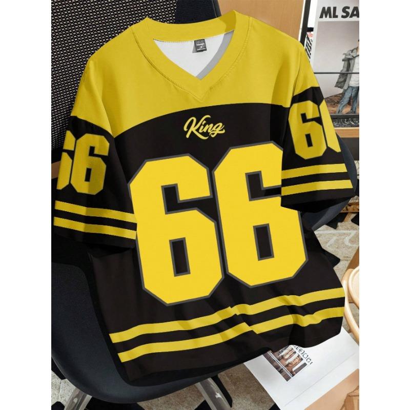 ETST 006 2025 V-hals jersey T-shirt korte mouw retro sportstijl heren sport V-hals T-shirt sneldrogend comfortabel ademend 3XL