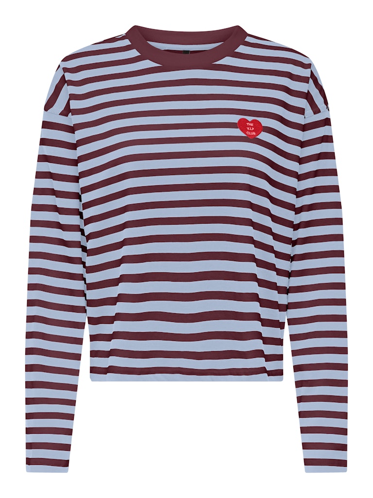 Only onllivina l/s o-neck stripe top pri 15371241 cabarnet