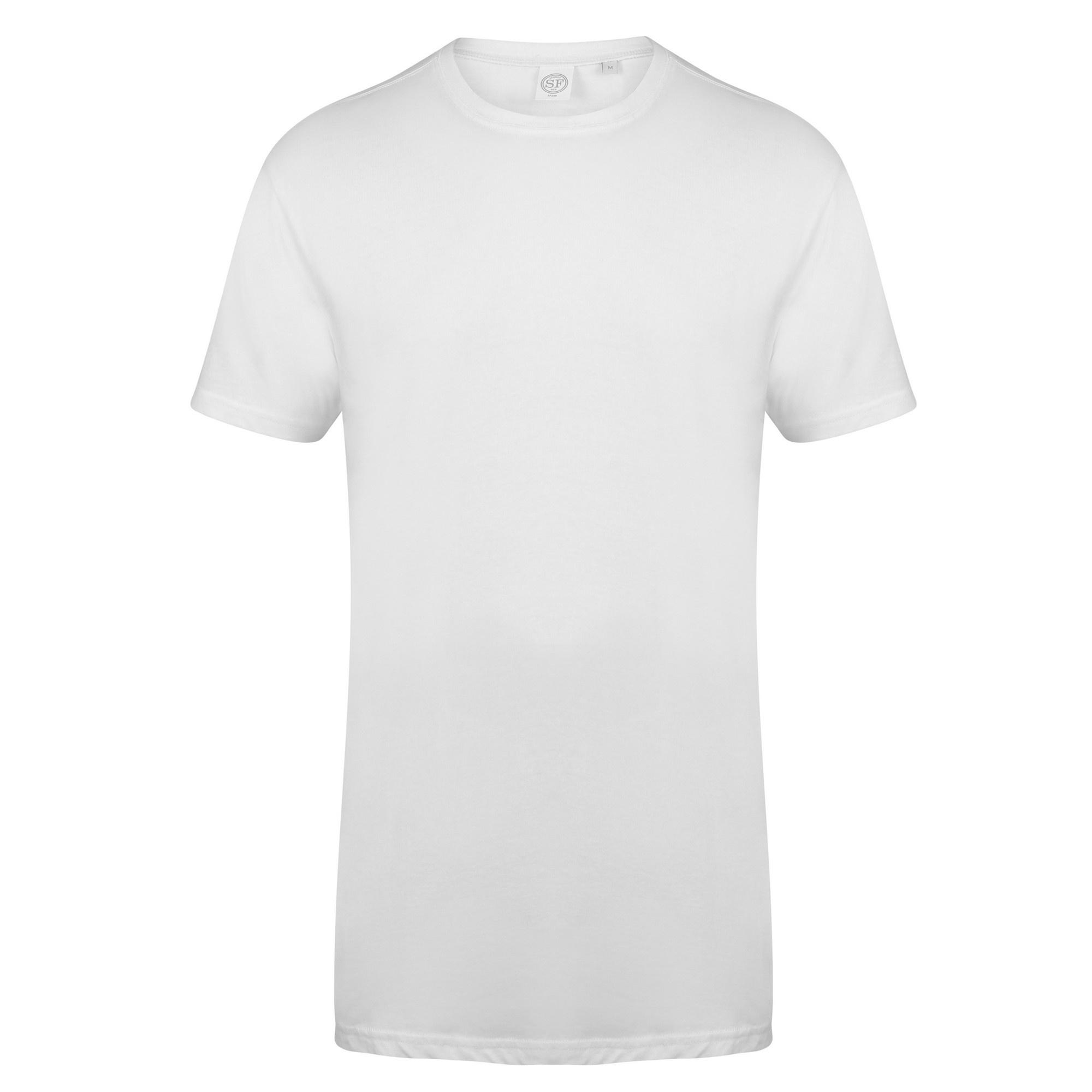 Skinni Fit Skinnifit heren T-shirt met lange zoom en gedimde zoom S wit