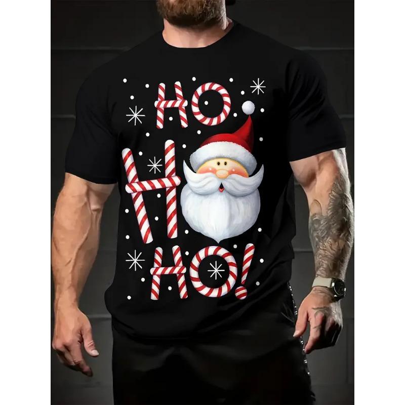 Haijian03 Kerstman 3D geprint heren T-shirt modieus kerstvakantie cadeau heren ronde hals korte mouwen oversized Hip hop kleding XXS