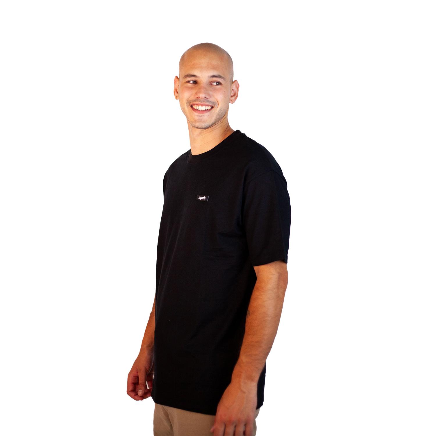SUPERB Camiseta Oversize Manga Corta 03560 para Hombre L zwart