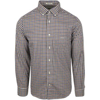 Gant Overhemd Lange Mouw  Casual Overhemd Twill Ruit Bruin