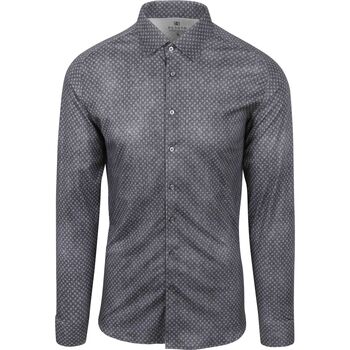 Desoto Overhemd Lange Mouw  Overhemd Print Denim Donkerblauw