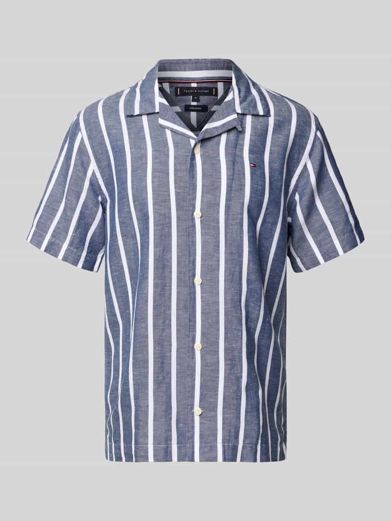 Tommy Hilfiger Overhemd met korte mouwen LINEN BLEND STRIPED SS RF SHIRT
