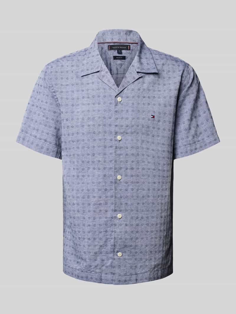 Tommy Hilfiger Overhemd met korte mouwen COTTON LINEN DOBBY SS RF SHIRT