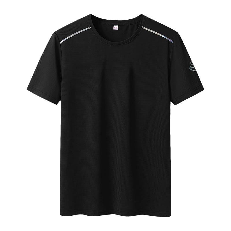 Jianchi Mall AA Heren T-shirt met korte mouwen Ronde hals Losse halve mouwen Sweat-mouw Dikke T-shirt Plus maat L-9XL XXXL zwart