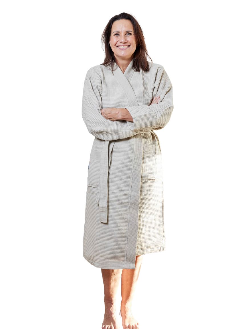 Badrock SPA Kimono wafel badjas zand-s