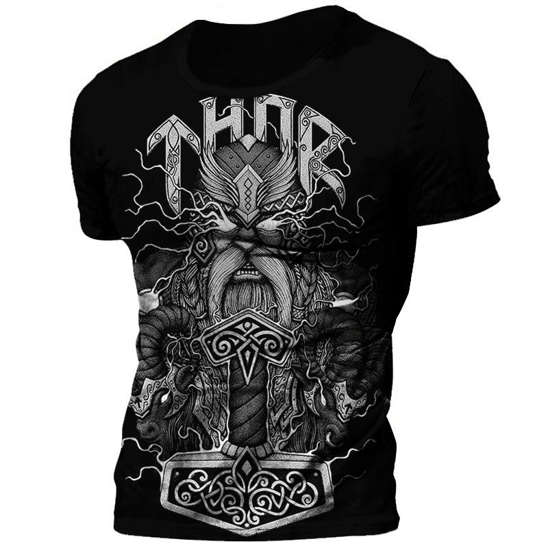Wengy 2 Retro Viking Tattoo 3D Print Heren T-shirts Zomer Viking Odin Ronde Hals Losse Korte Mouw Casual Tops Tees Oversized t-shirts 5XL