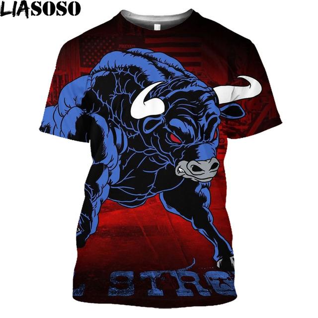 Baibao QIQI Spanje Tonen Spaanse Stierengevecht Stier Print T-shirt 3D Zomer Mannen Korte Mouw Trendy Animal Man Kleding Shirt Tops XXS