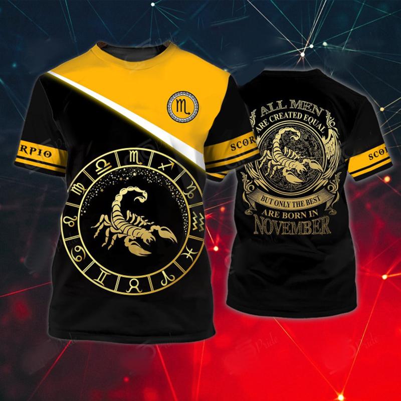 Kukebang Dier Mannen T-shirt Zomer Korte Mouw Schorpioen 3D Print Grappige T-shirts Fashion Casual Mannelijke Sportshirt Oversized Heren Kleding L