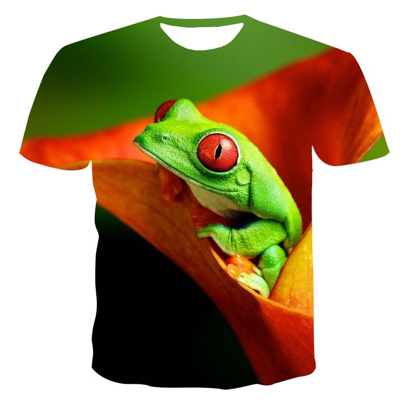 ETST 07 Zomer 3D Grappige Boom Kikker Grafische T-shirts Voor Mannen Mode Casual Animal Print T-shirt Persoonlijkheid Interessante Trend T-shirt L