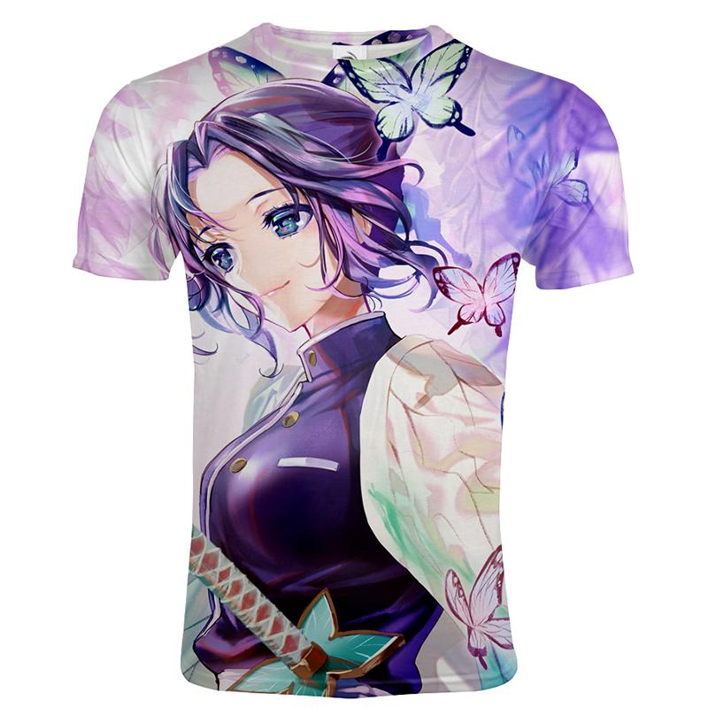 ETST 07 Trendy Anime T-shirt Mannen/Vrouwen Demon Slayer Kimetsu Geen Yaiba 3D Gedrukt T-shirt Casual Tees M