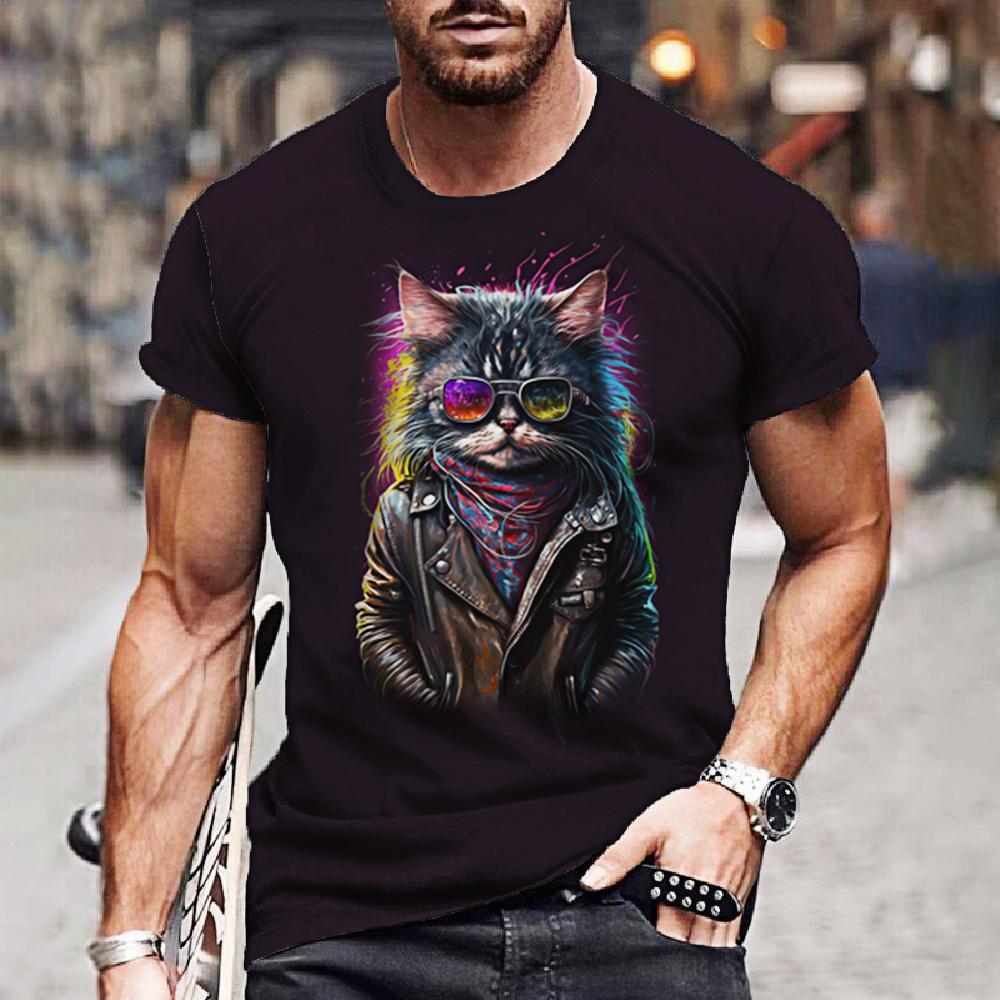 ETST 03 Dier mannen T-Shirt Grappige Tijger Tees 3D Print Eend Slang Patroon Korte Mouw Oversized Tops Zomer Casual Shirts Mannen kleding L