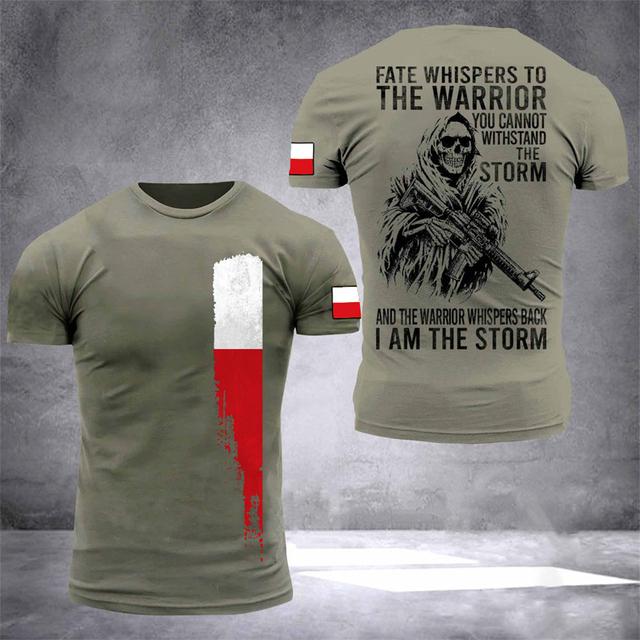 ETST WENDY 005 Mannen T-shirt Zomer Korte Mouw 3D Gedrukt Polen Soldaat Veteraan Harajuku Losse Top T-shirt Mannen Oversized Kleding 6XL L