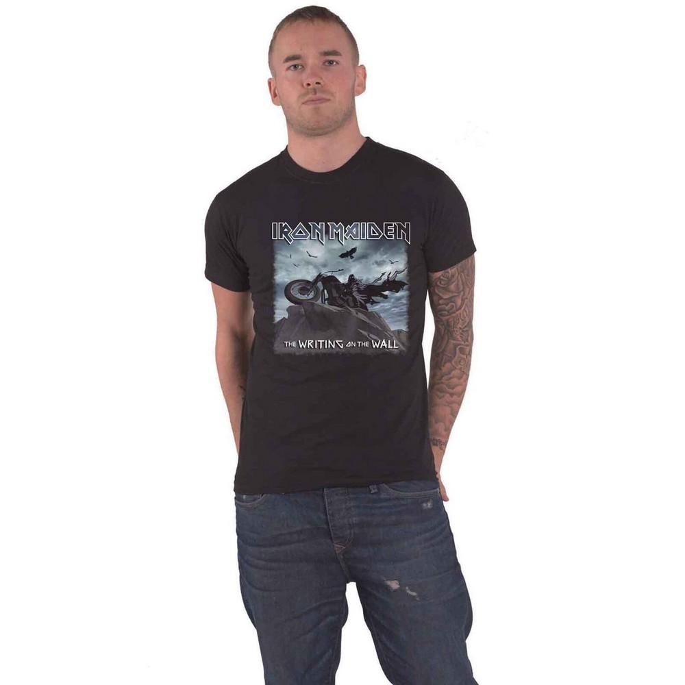 Iron Maiden Unisex volwassene het schrijven op de muur T-shirt S