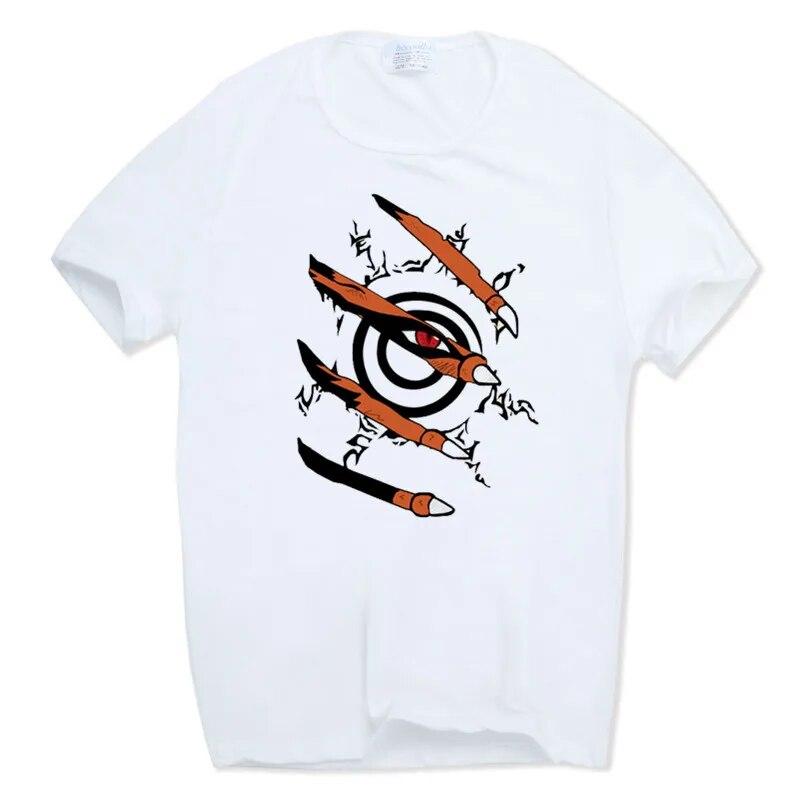 YSM Cotton Tshirt Gedrukt heren Naruto T-shirt Anime O-hals T-shirt Zomer grappige korte mouw XXXXL wit
