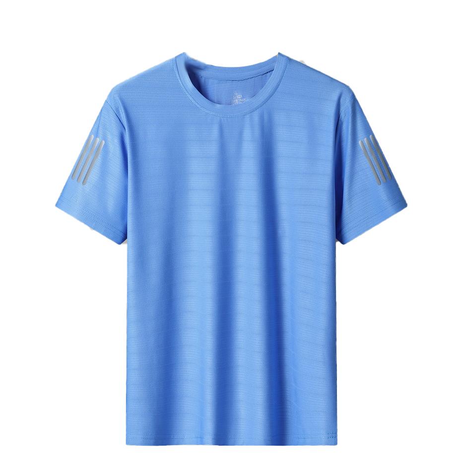 Queshark (L-8XL)Mannen Ijs Zijde Sneldrogend Sport T-shirt Camping Wandelen Vissen Shirt Ronde Hals Fitness Running Gym Tops BB661 3XL blauw