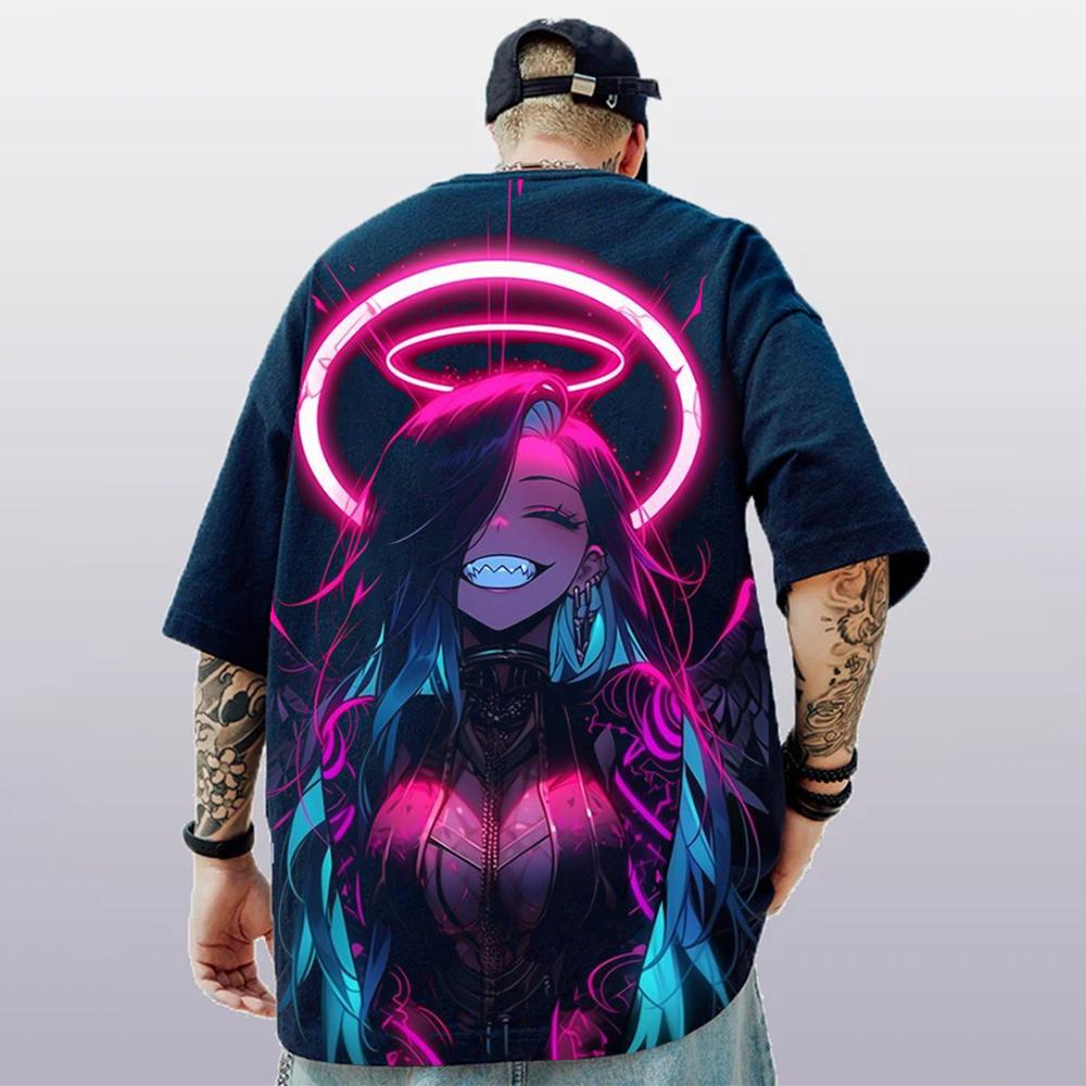 ETST WENDY 005 3D Anime Karakter Print Heren T-shirt 2024 Nieuw Oversized Korte Mouw T-shirt Voor Heren Street Hip-Hop Tee Top Snel Drogende T-shirts XL