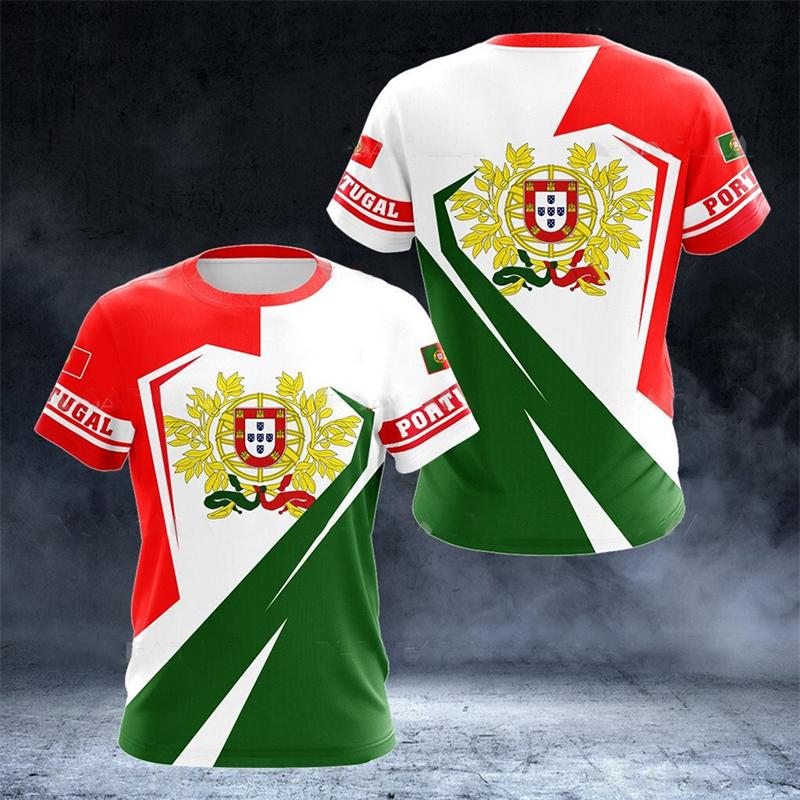 Bobby 2 Portugal Nationaal Vlag Embleem T-shirt Voor Heren Portugese Grafische Tops T-shirts 3D Camouflage Print T-shirt Korte Mouwen XL