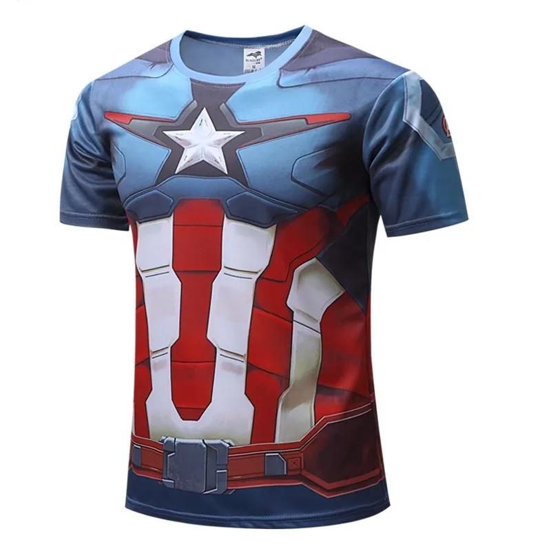 Baibao QIQI 3D Print T-shirt Heren Korte Mouw Captain Geïnspireerd Comic Book America Superheld Bedrukt T-shirt M