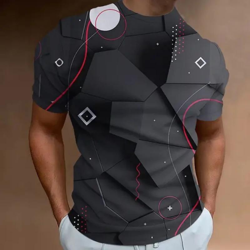 ETST WENDY 05 The Latest Men's T-Shirt 3d Printing Future Technology Sense Fashion Personality Street Daily Casual Men's Short-Sleeved Top L