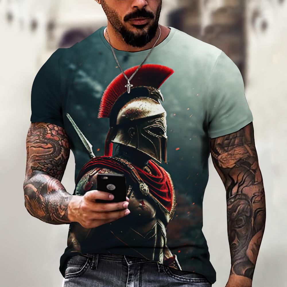 ETST 012 Sparta Grafische Tee Heren T-shirt voor Mannen Kleding Oversized T-shirt Man T-shirt 3D Print Zomer Tops Casual Korte Mouw straat 4XL