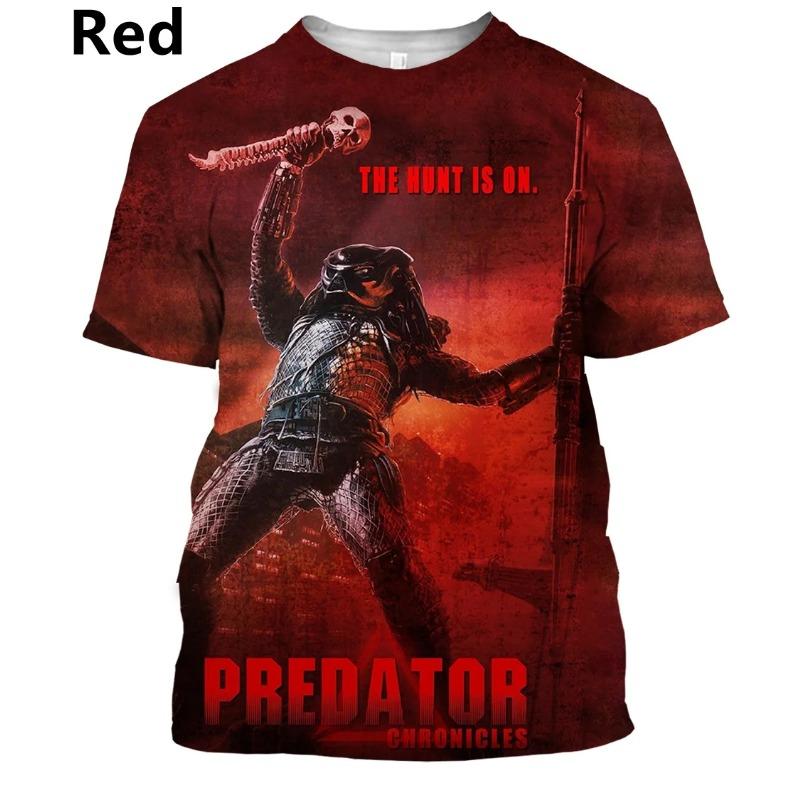 ETST WENDY 005 Nieuwe zomer Predator 3D-print T-shirt Casual grappig heren dames korte mouwen oversized kleding top tees ademend en koel L