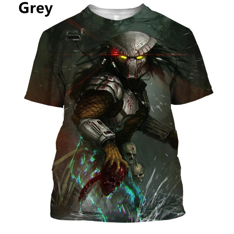ETST WENDY 005 Nieuwe zomer Predator 3D-print T-shirt Casual grappig heren dames korte mouwen oversized kleding top tees ademend en koel L