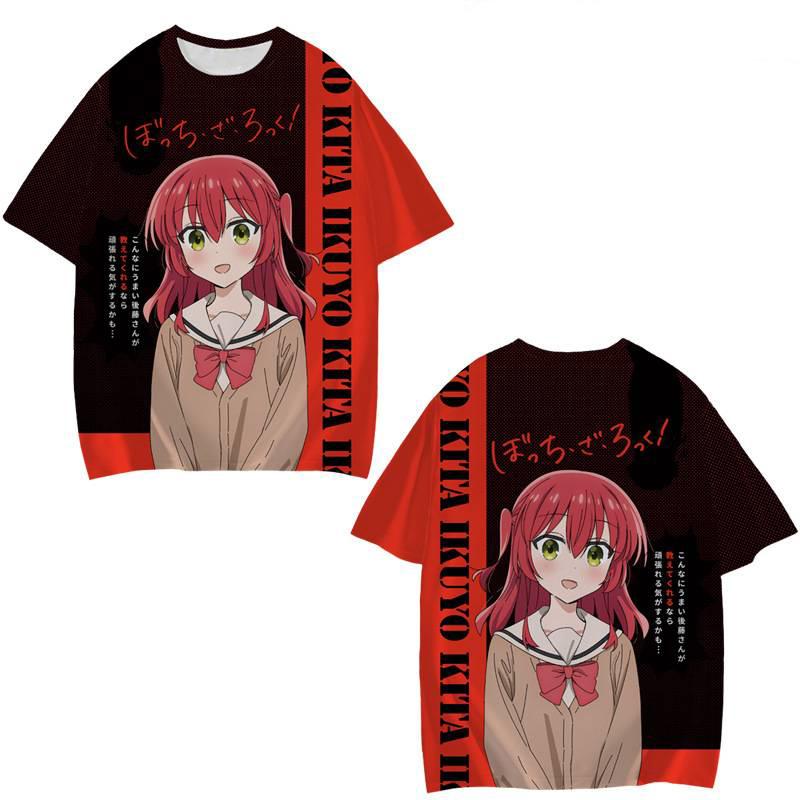 Etst 003 Anime Manga T-shirts Bocchi De Rock 3D Print Streetwear Mannen Vrouwen Mode Oversized Korte Mouw T-shirt Kid Tees tops Kleding XL