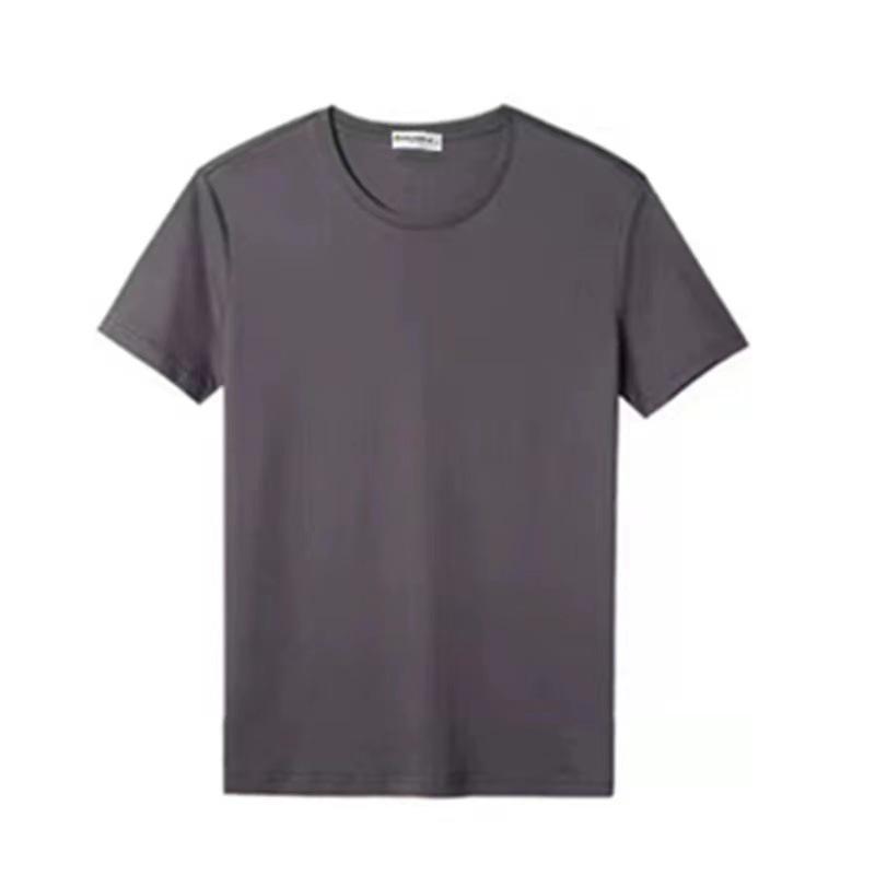 PulseTrade Heren T-shirt met korte mouwen en effen kleur - puur zwart of wit, eenvoudig zomertopje 2XL (59-66 kg)