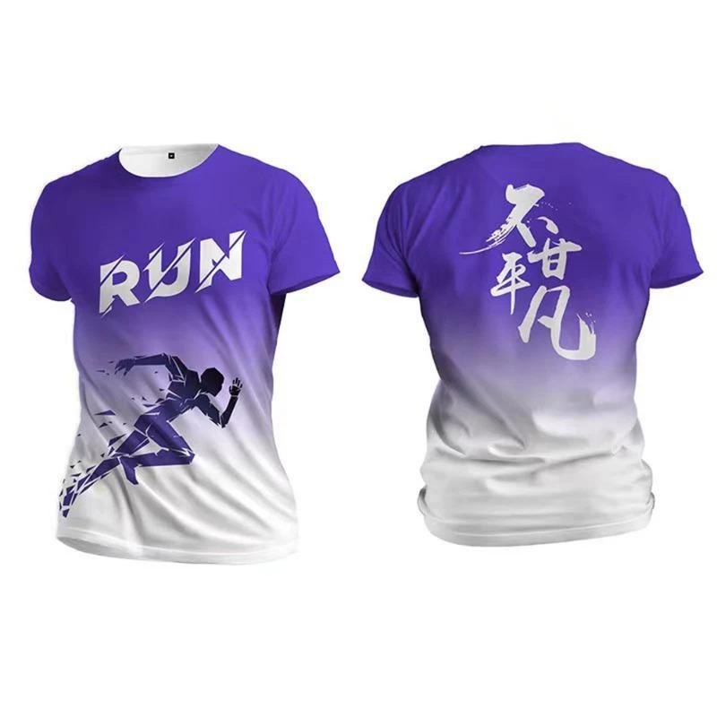 Haijian03 Hardlopen Sport 3D-printen Zomer Unisex Korte Mouw T-shirt Fitness Sport Buiten Snel drogend Losse en comfortabele kleding 5XL