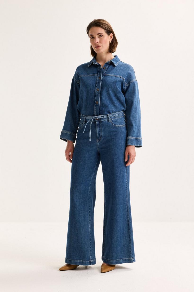 Améline Wijde Jeans In Fijn Elastisch Denim