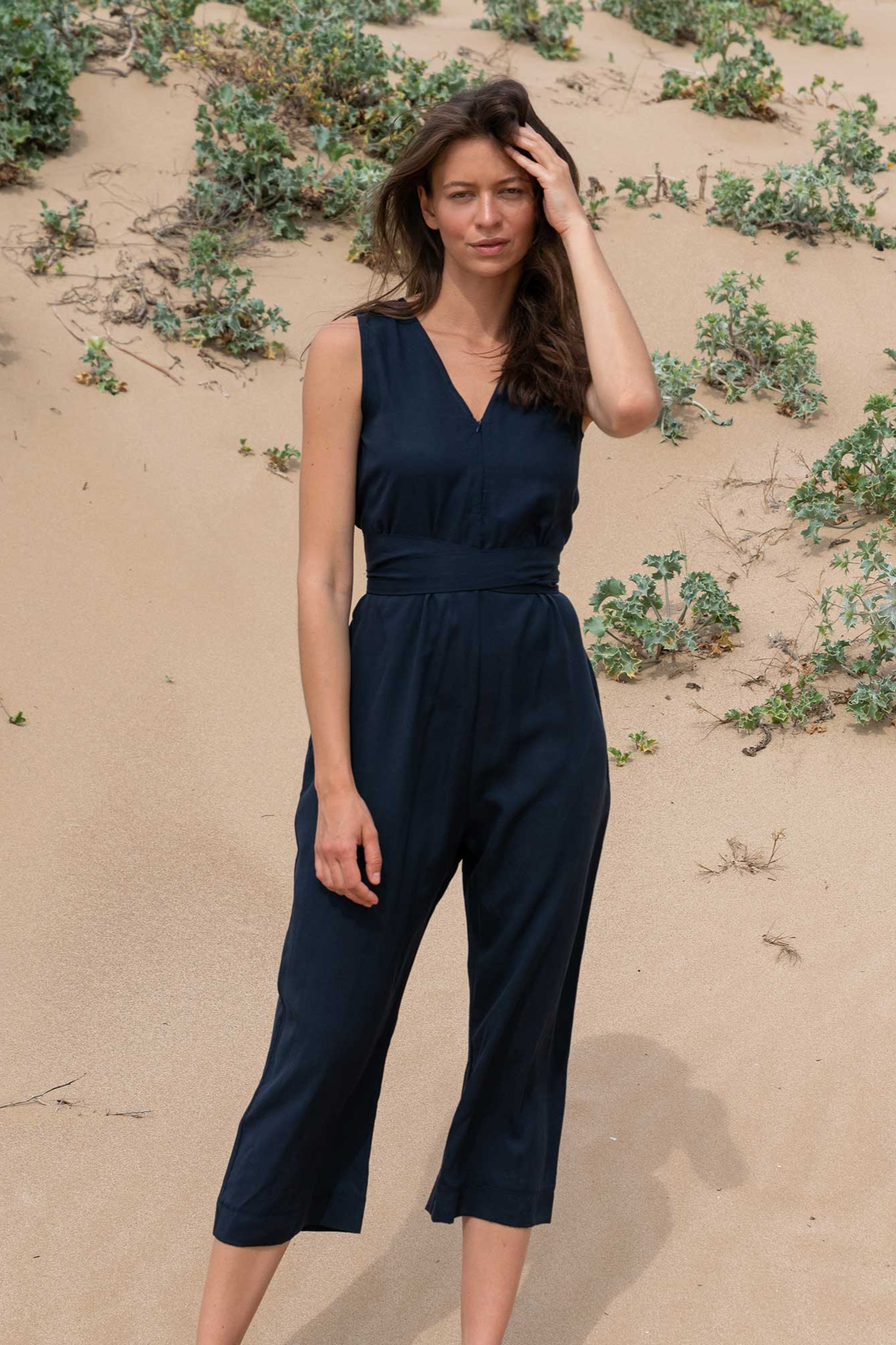 Widda Damen vegan Jumpsuit Anibas Dunkelblau