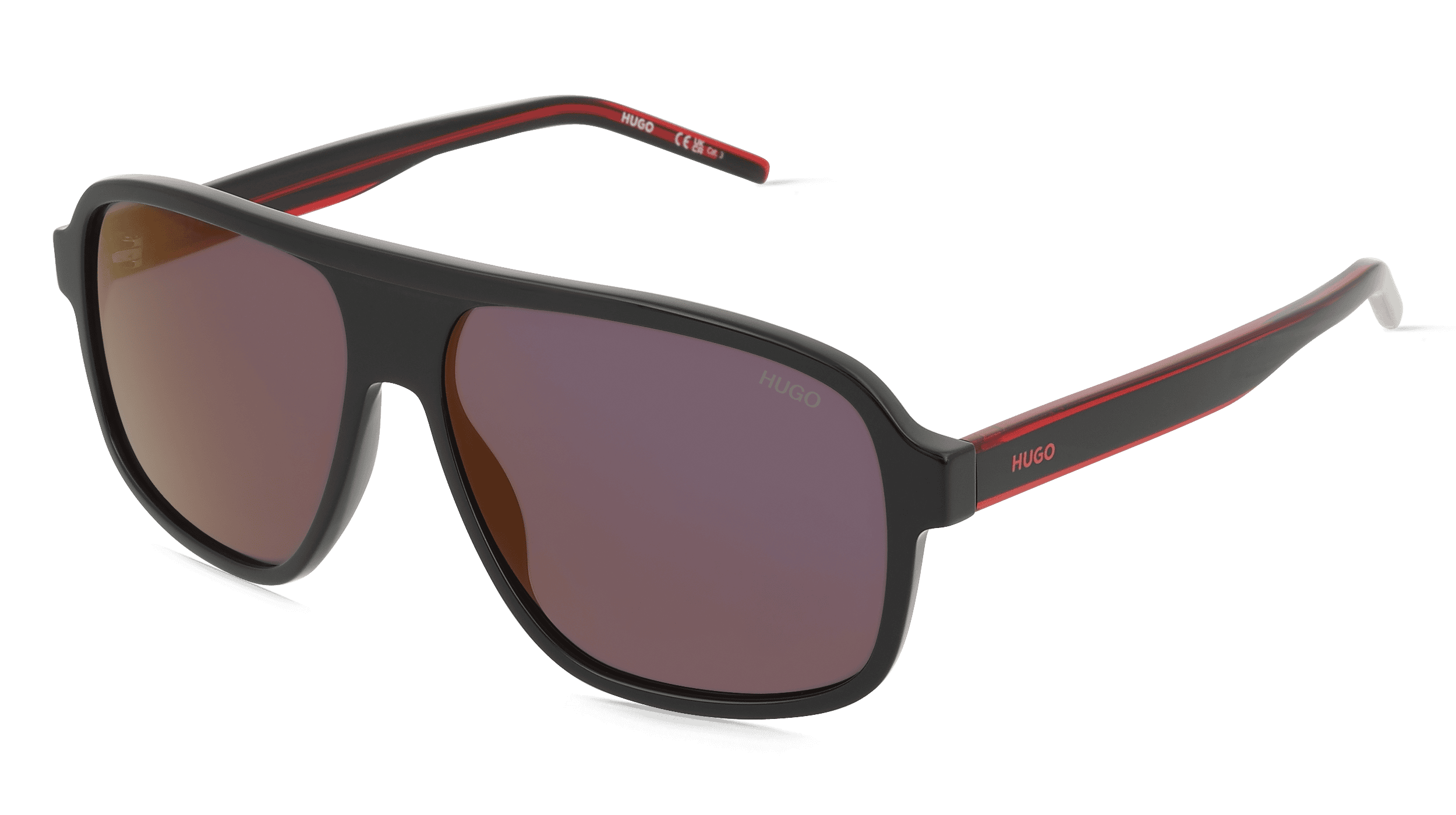 Hugo HG 1296/S Mannen Zonnebril, zwart rood