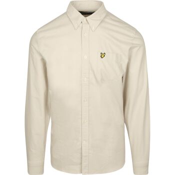 Lyle And Scott Overhemd Lange Mouw  Lyle Scott Shirt Plain Oxford Ecru