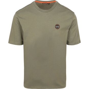 Napapijri T-shirt  Badge T-shirt Olijfgroen