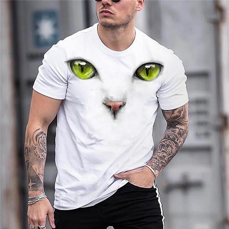 Kukebang Zomer heren T-shirt Dier Grafische Tees Trui O Hals Wolf Print 3d Oversized Designer Tops Zwart Casual Vintage Mannelijke kleding 6XL